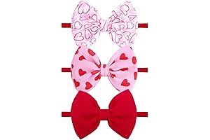 Valentines Bows for Baby Girls Nylon Headband