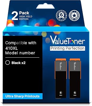 Valuetoner for 410XL Ink Remanufactured for Epson 410 Ink Cartridges for Epson 410XL Black High Yield to use with Expression XP-7100, Expression XP-830, XP-640, XP-530, XP-630, XP-635 Printer, 2-Black