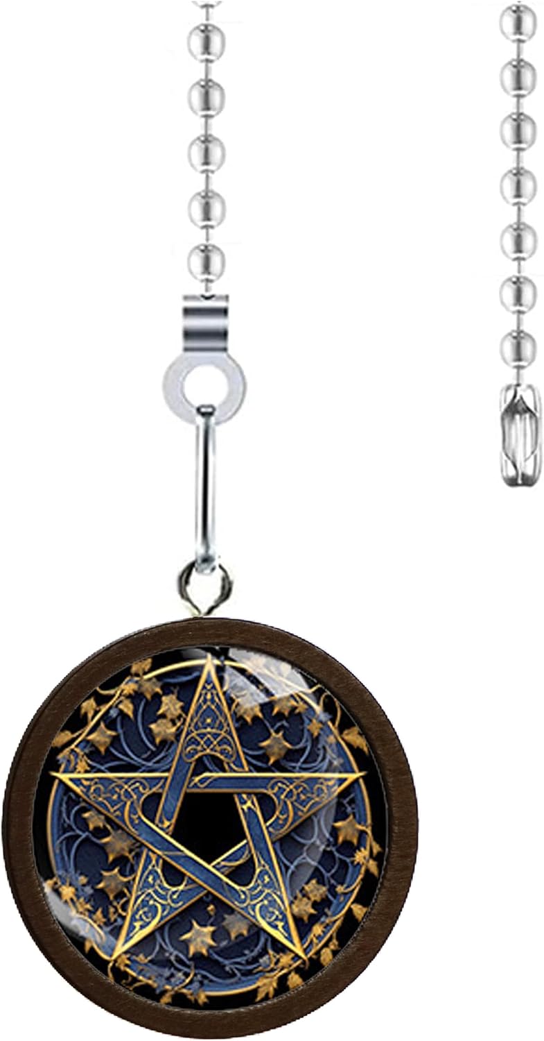 Ceiling Fan Pull Chain Extender, Time Gem Pendant Pull Chain Extension, 12 Inch Fan Chain Ornament with Ball Connector, Fan Chain for Ceiling Light Decoration (Brown)
