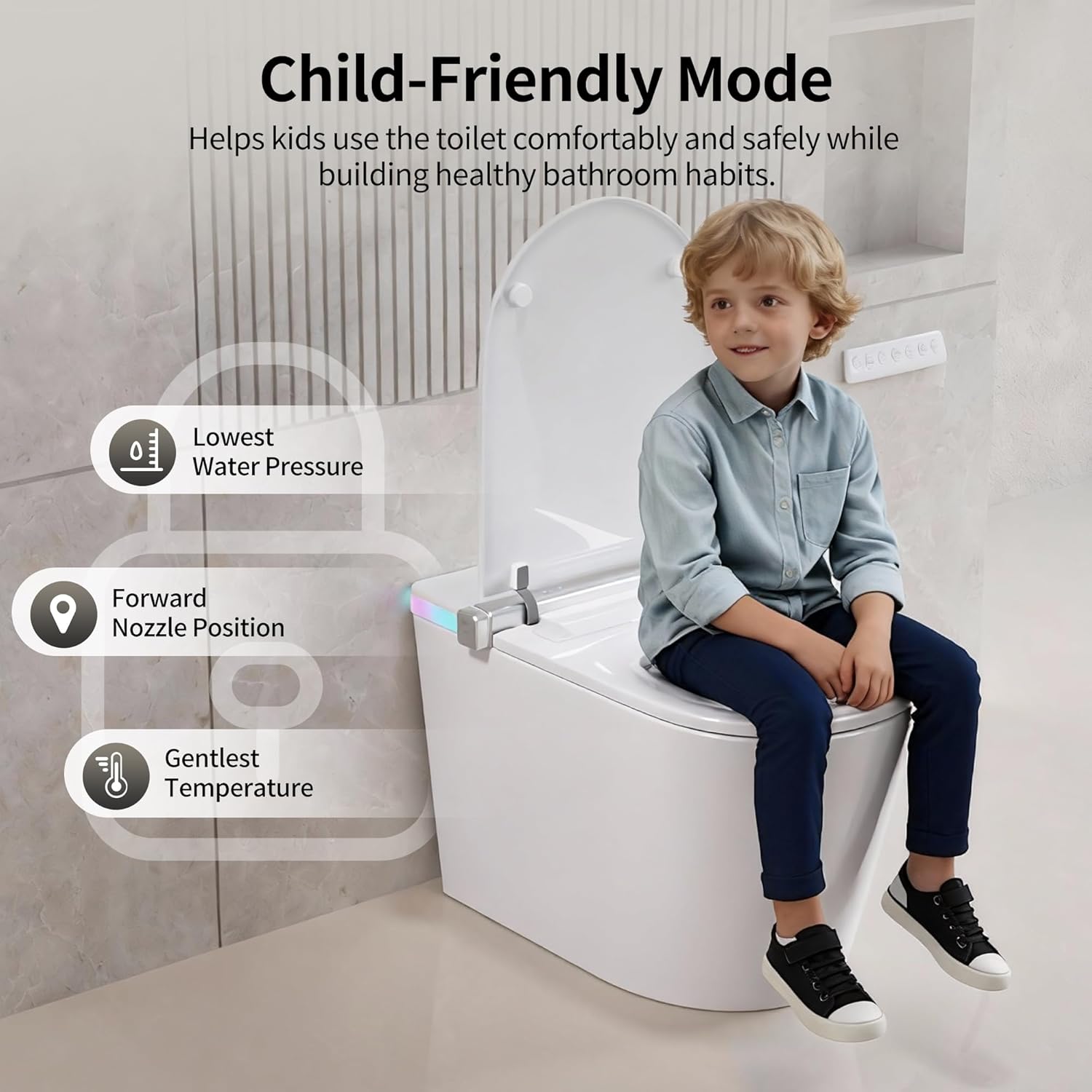 DeerValley Smart Toilet with Bidet Built in, 1000g MaP Auto Dual Flush, Foam Shield, Pump-Assisted, Filter, Fragrance and Deodorization System, Adaptive Temperature Control for Seat, Water and Dryer