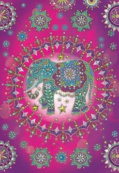 Crystal Art Diamond Painting Notebook - Elephant Fantasy Notebook Kit - Create a Sparkling Notebook Cover using Crystals - For ages 8 and up