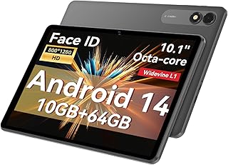 تابلت أندرويد 14 10 بوصات، 10 جيجا + 64 جيجا، مكبرات صوت ستيريو مزدوجة 1 تيرابايت، معالج طاقة رباعي النواة 2.0 جيجاهرتز، بطارية لمس كبيرة 8000mAh، تابلت نتفليكس، أسود