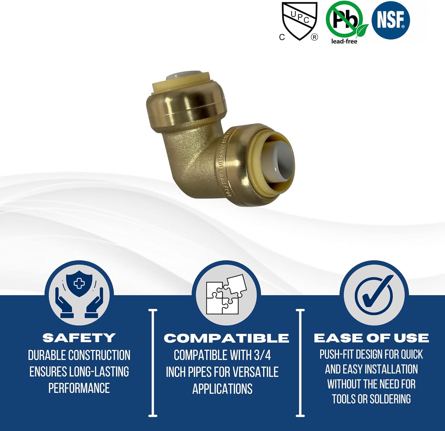 XFITTING 3/4 in Push Fit Elbow, 10 Pieces