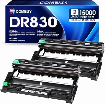 DR830 Drum 2 Pack Not Toner Replacement for Brother DR830 Drum DR-830 TN830 TN-830 Drum Unit Use with HL-L2460DW DCP-L2640DW HL-L2480DW HL-L2400D HL-L2405W MFC-L2820DW Printer
