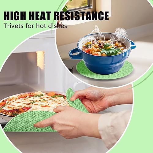 Vista 60 de Guantes de horno con almohadillas calientes resistentes al calor y cinco espátulas de silicona diseñadas para cocinar en la cocina, guantes