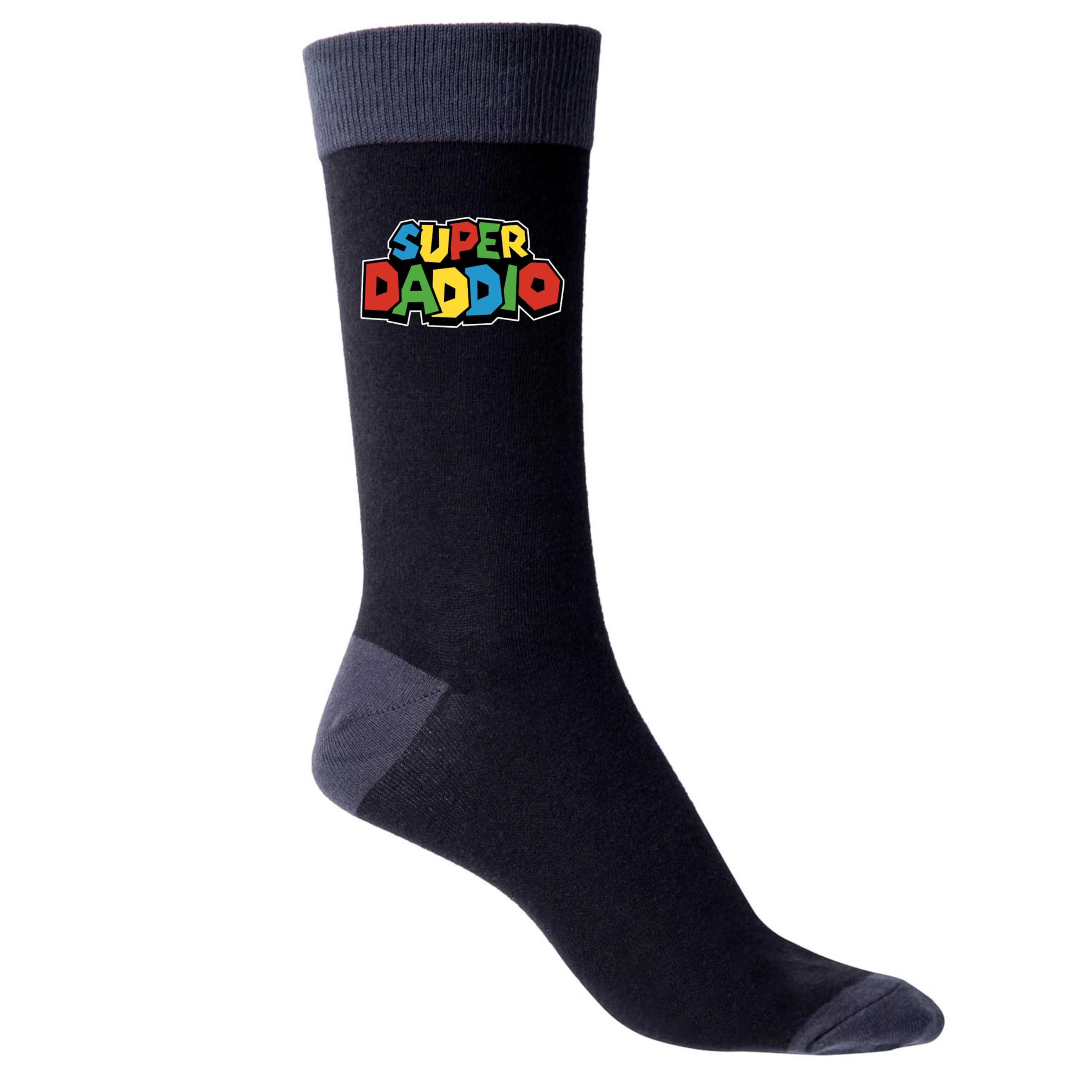 Print4U Funny Dad Socks – Super Daddio Gaming Novelty Gift for Men | Father's Day & Birthday Gift for Husband, Dad