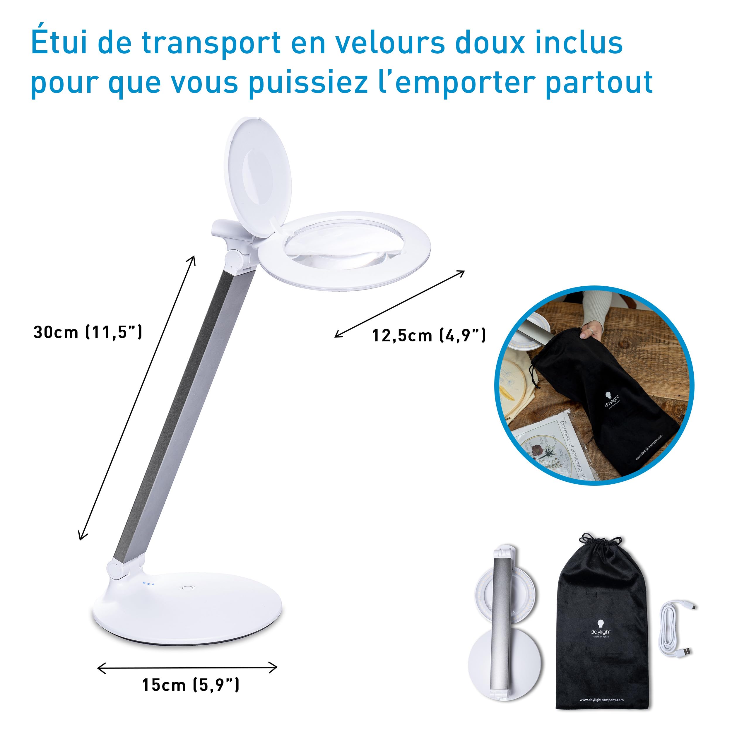 Lampe Loupe Rechargeable Portable Halo Go 2 6000K 80+ CRI