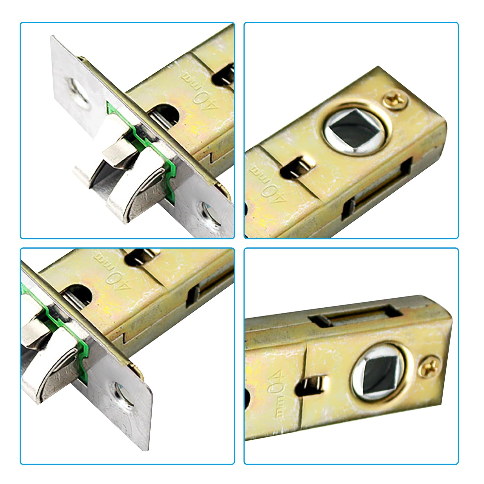 MACHSWON 2PCS 40mm Forked Tubular Mortice Latch with Door Stopper Stainless Steel Door Latch Sprung Lever Door Handles - Image 3