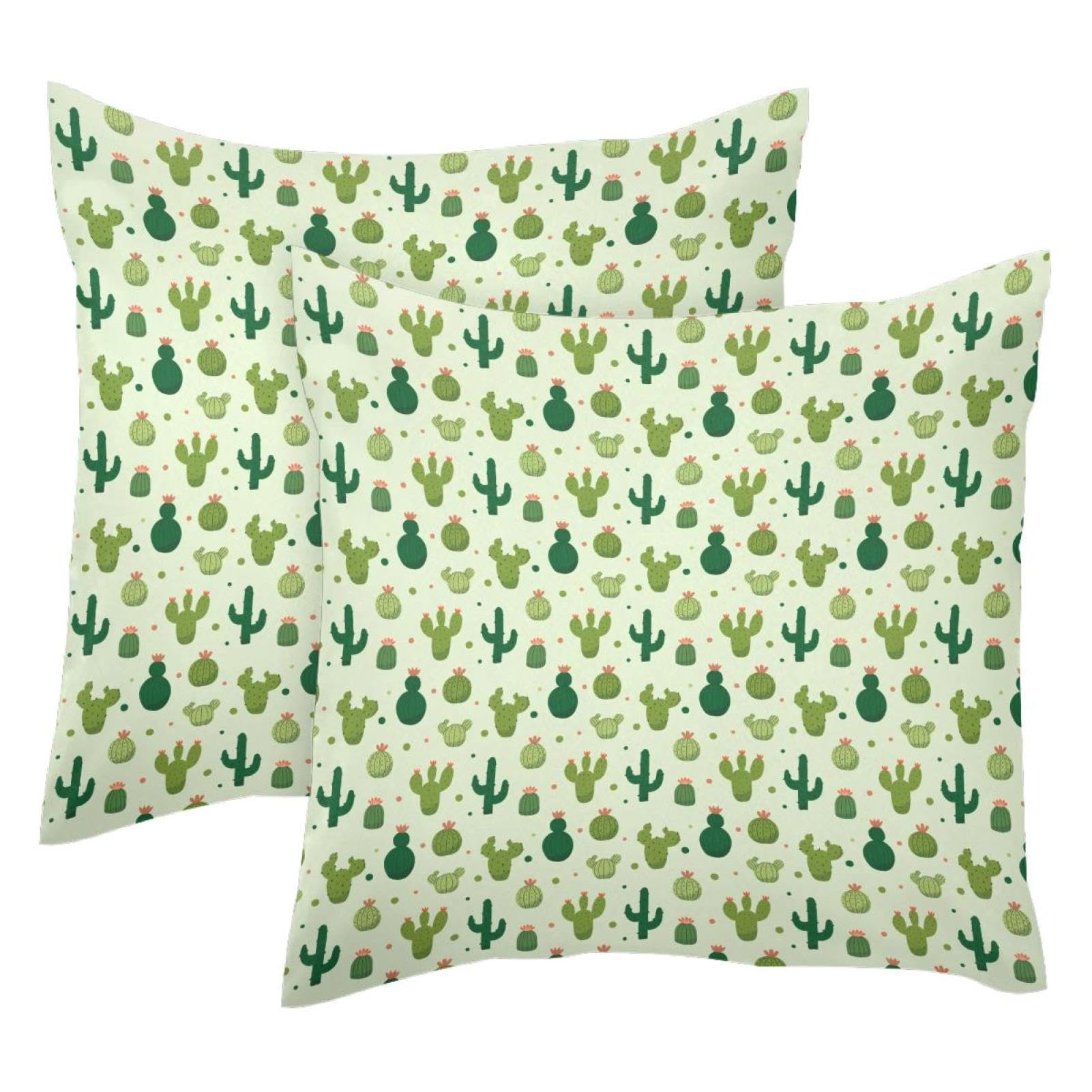 Housse de coussin en velours vert 50x50 cm pour canapé et chambre (lot de 2)
