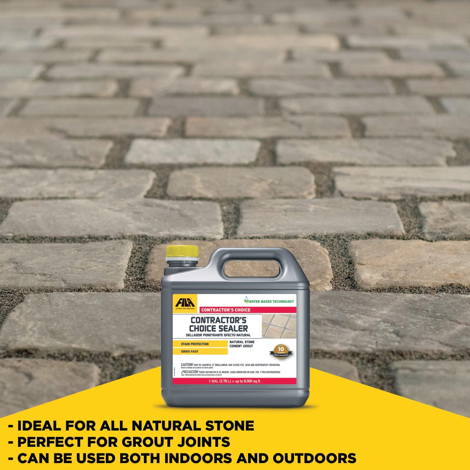 FILA Surface Care Solutions, CONTRACTOR'S Choice Sealer, Tile and Grout Sealer, Natural Stone Sealer Outdoor and Indoor, Waterproof, Stain Proof, Penetrating and Impregnator Sealer , 1 GAL - - 