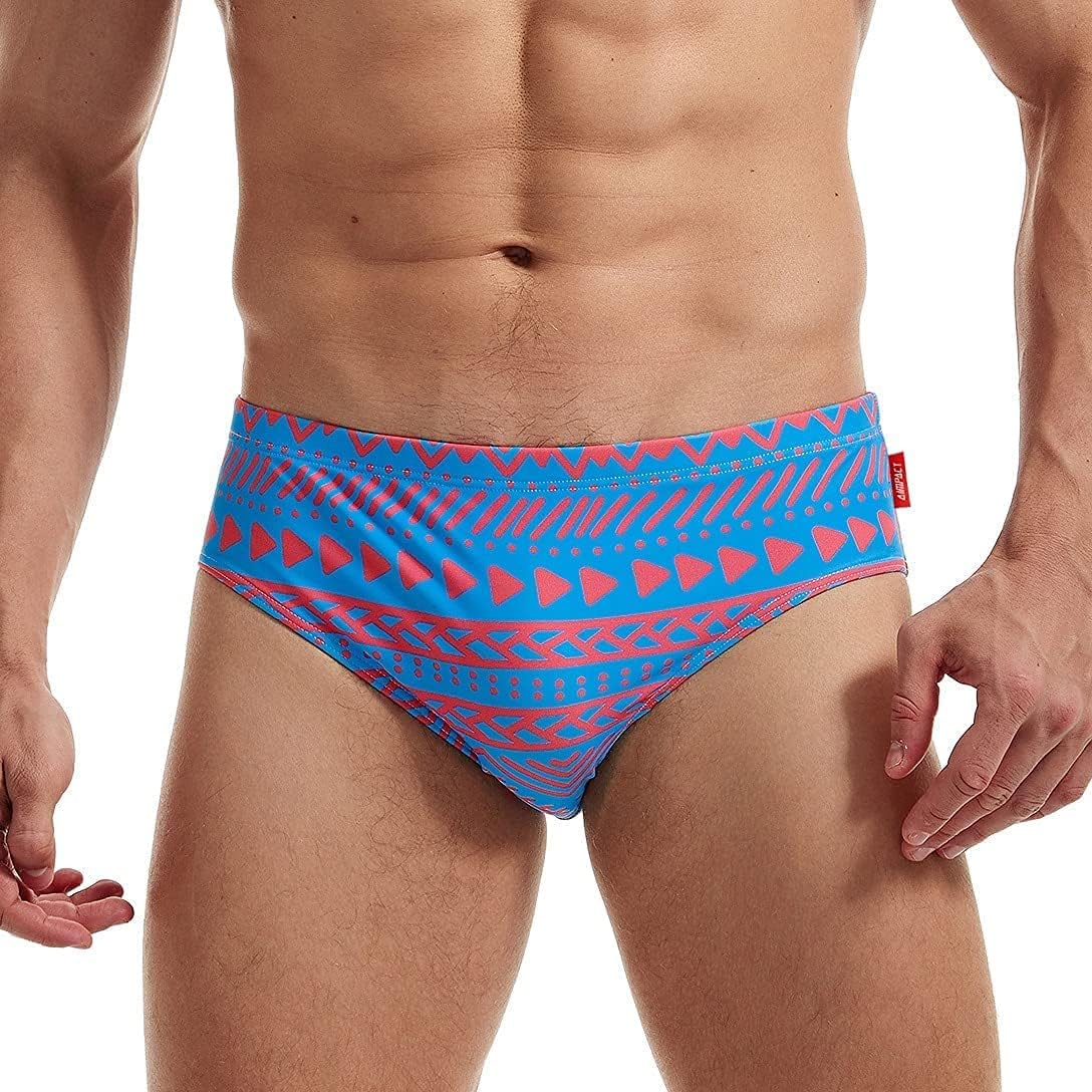 AIMPACTMens Stripe Swim Briefs Retro Swimwear Sexy Bikini Swimsuit Print Bathing Suit