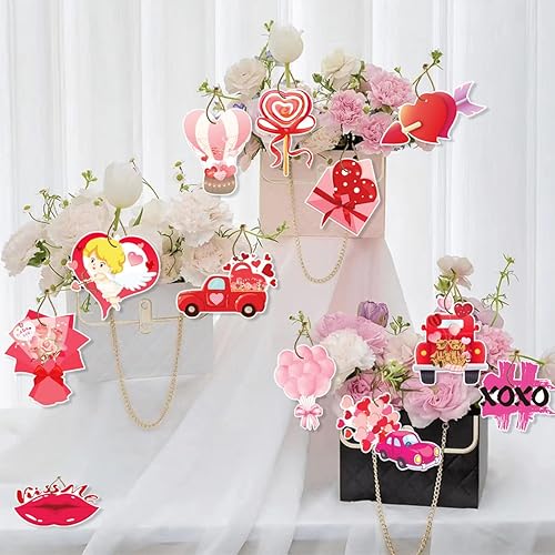 Miniatura 4 de Fineder Kit de decoración de remolinos colgantes de San Valentín, 12 piezas, papel de aluminio, decoración de techo para San Valentín, boda, fiesta