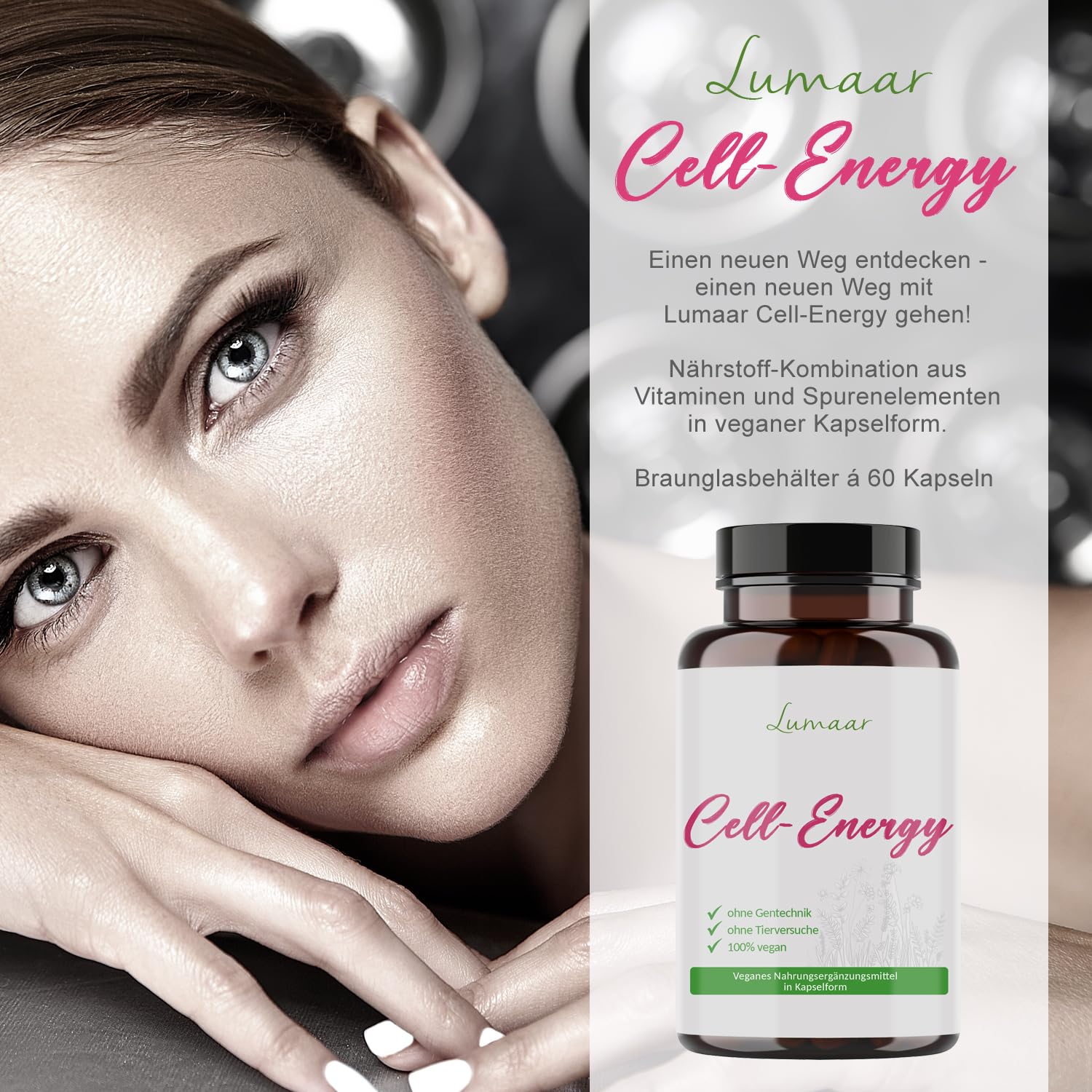 Cell-Energy Kapseln mit Resveratrol + Carnosin + Q10 + Biotin + OPC + Zink usw