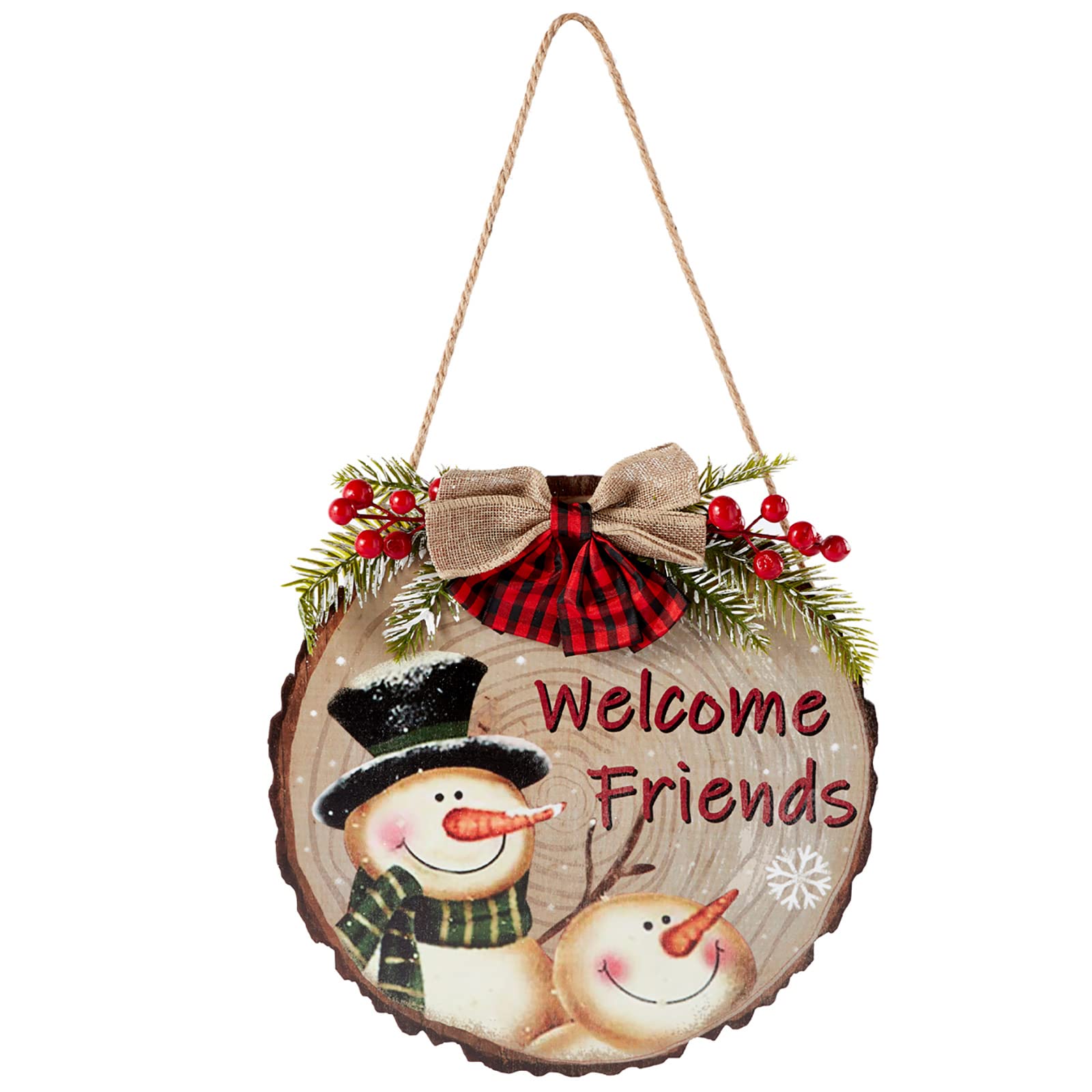 Kalttoy Christmas Wood Sign Snowman Pendant Ornament Decor Gift Supplies for Home Festival Background Decoration Present Christmas Pendant Charm