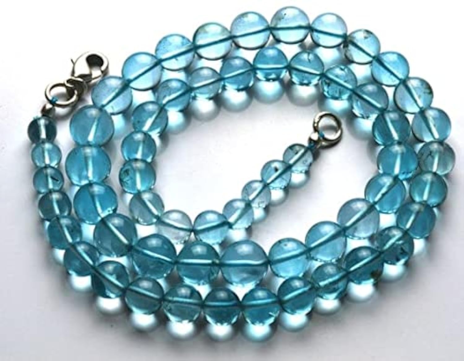 Collier en azurite bleue naturelle perles lisses, le cadeau idéal pour femme