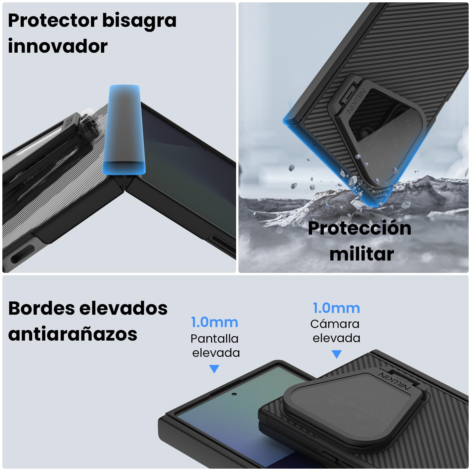 Nillkin CamShield Fold Magnética Funda para Samsung Galaxy Z Fold 8 Ultra,Diseño con Tapa Transparente,Función Soporte y Protección de la Lente,Slim Stylish (Negro)