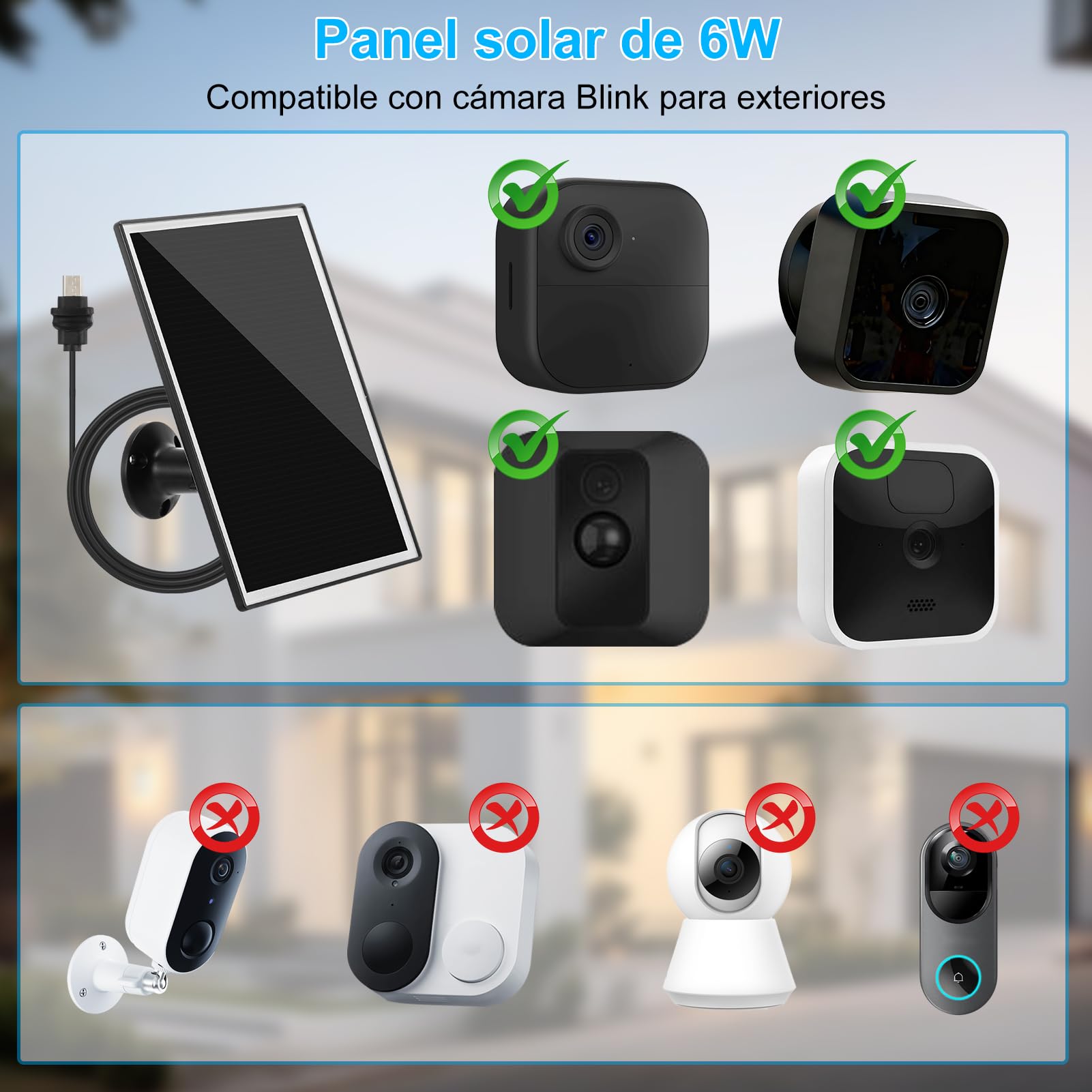Panel Solar con Montaje Giratorio de 360 ​​grados, Carga Solar Eficiente, Seguro y a Prueba de Agua, Silicio Monocristalino, Material ABS, Instalación Versátil, Diseñada (2 PCS)