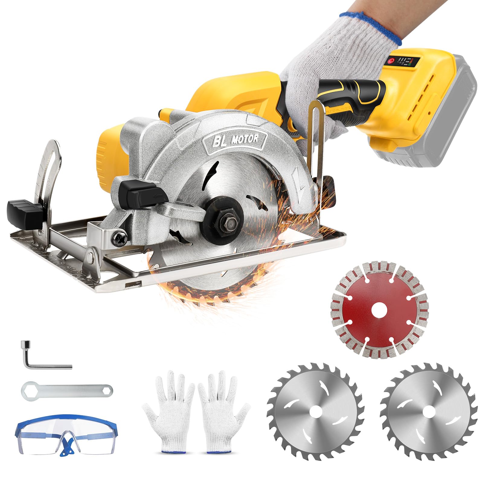 5'' Cordless Circular Saw Compatible with Dewalt 18V/20V Battery