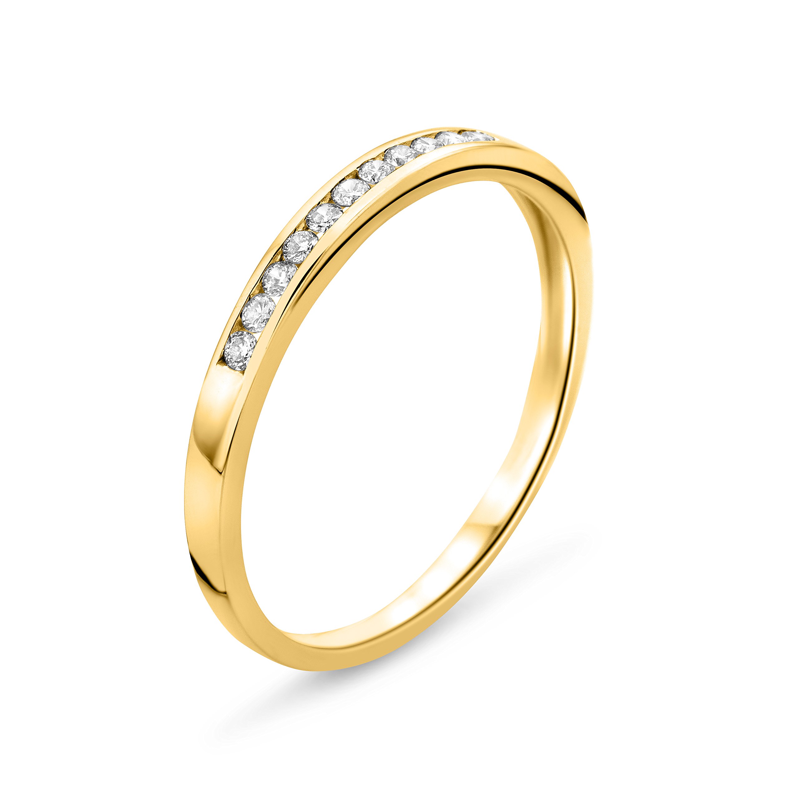 MIORE Ring Damen Ewigkeitsring Gelbgold 9 Karat / 375 Gold Diamant Brillianten 0.10 ct