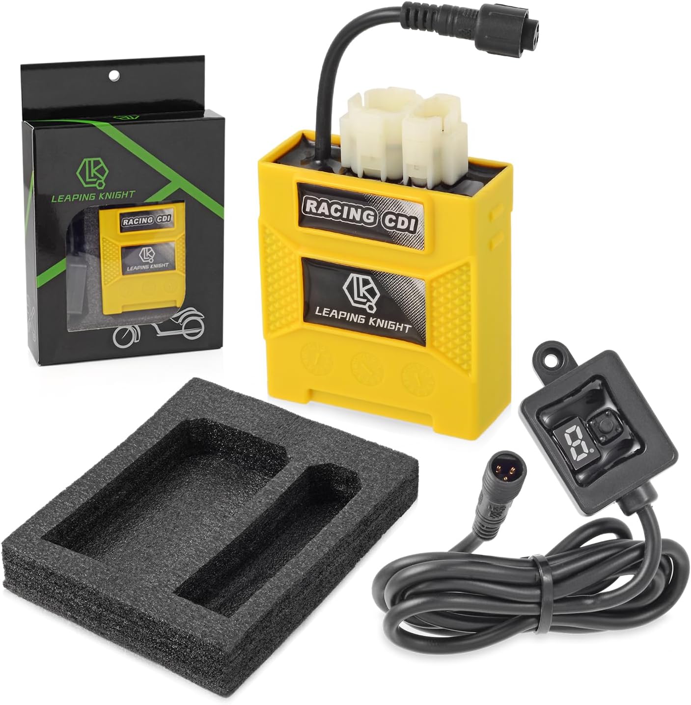 DC CDI Box for GY6,6 Pin High Performance Racing CDI with Long Wire,Digital Adjustable 9 Ignition Curves for GY6 50cc 150cc 250cc Scooter Moped ATV Bike Motorcycle Parts