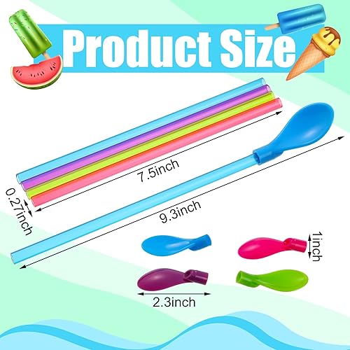 Miniatura 2 de 100 pajitas de plástico duro de 9.3 pulgadas, pajitas desmontables reutilizables largas para beber cono de nieve, helado, café, cocina, suministros