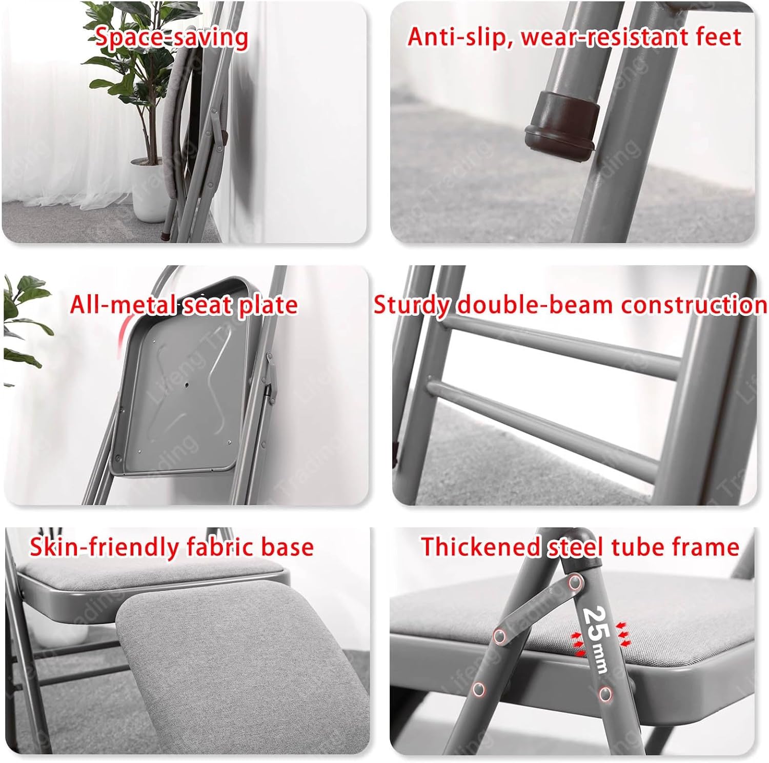 Foldable Yoga Auxiliary Chair for Adults Backless Yoga Chair Portable Curved Chaise LoungeChair forYoga YogaAuxiliaryChair with Anti Slip Foot Pads for Stretching Balance Training(Black)