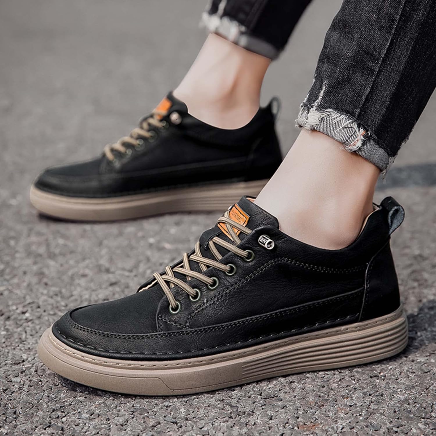 CERYTHRINA Elevator Shoes for Men - Height Increasing Sneakers, 2.5 Inches Taller, Leather Casual Shoes with Height Increase Insoles - Image 7