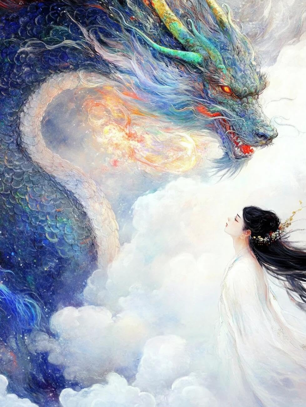 RKFLGEW Animal 14CT Cross Stitch Kits for Adults Anime Dragon DIY Cross Stitch Patterns Kits Crafts Needlework Embroidery Set for Home Decor 40x50cm