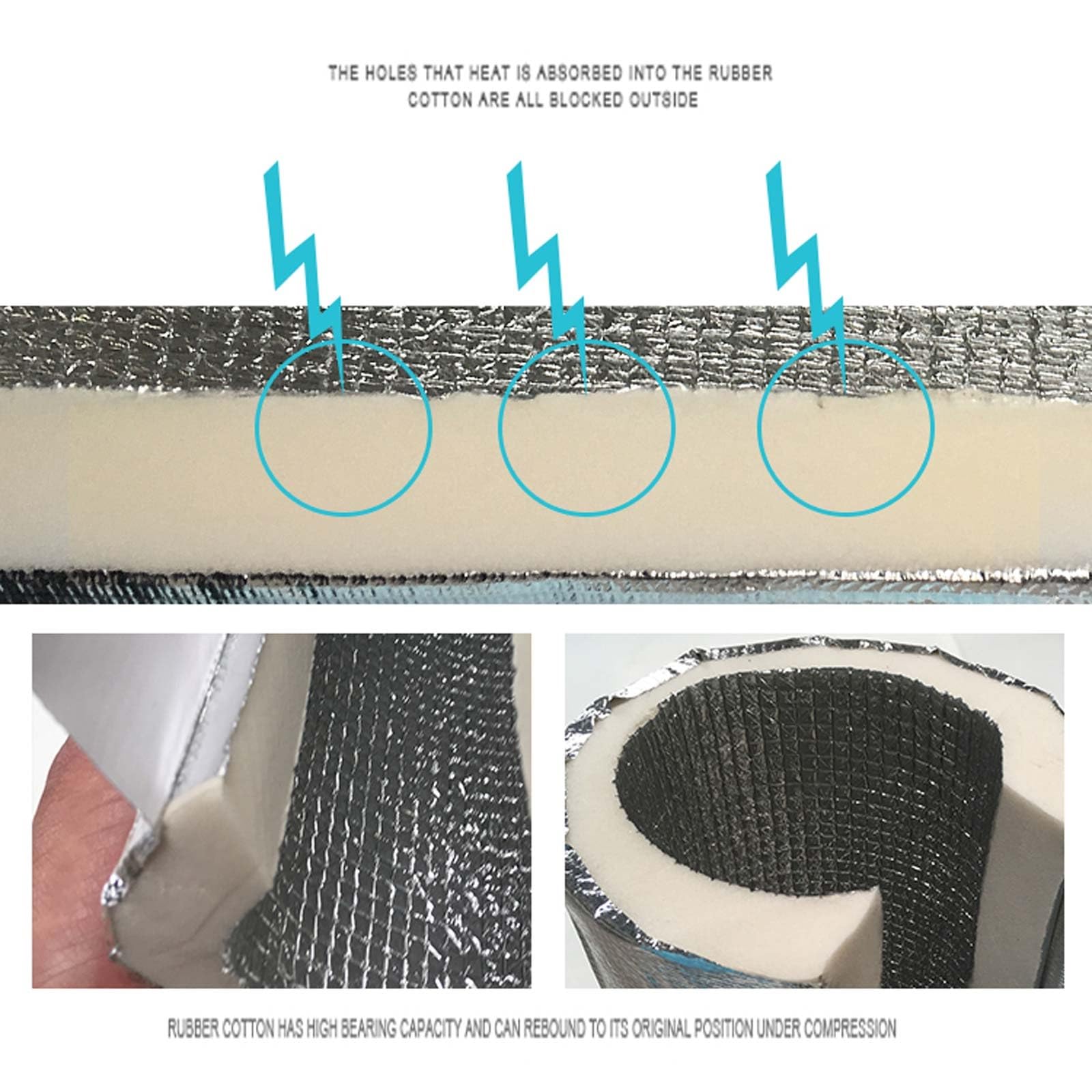 Tubo de Espuma Aislante para Tuberías 95 cm Envoltura Aislante Autosellante para Tuberías de Cobre, Envoltura Aislante Gruesa 20 mm, Tubería de Papel de Aluminio Congelado(250.0 mm/9-4/5")