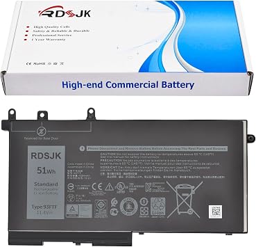 93FTF Laptop Battery for Dell Latitude 5280 5480 5580 5590 5591 5490 5491 5495 5288 5290 5488 E5280 E5480 E5580 E5490 E5590 E5290 Precision 15 3520 3530 Series D4CMT 083XPC 83XPC 4YFVG 11.4V 51Wh