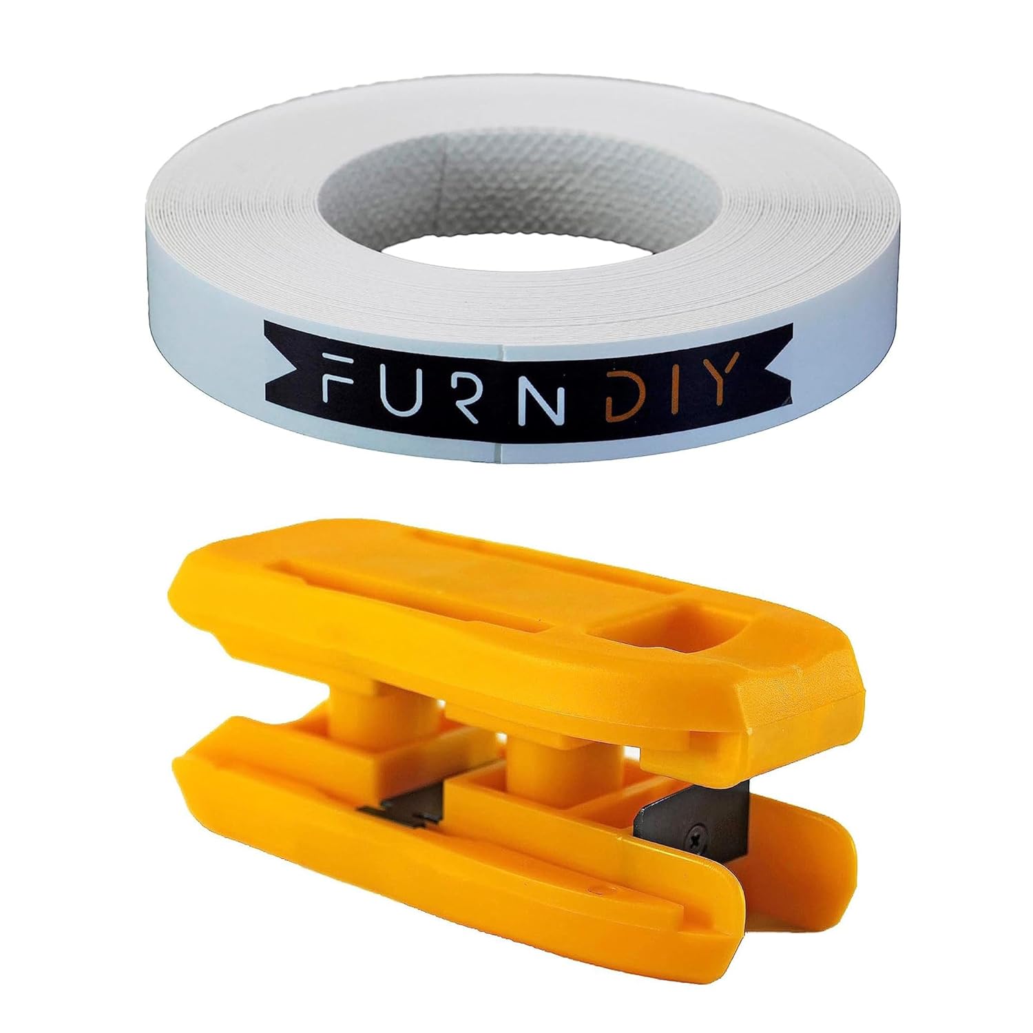 3/4" x 50' Roll of White High Gloss Edge Banding + Edge Banding Trimmer