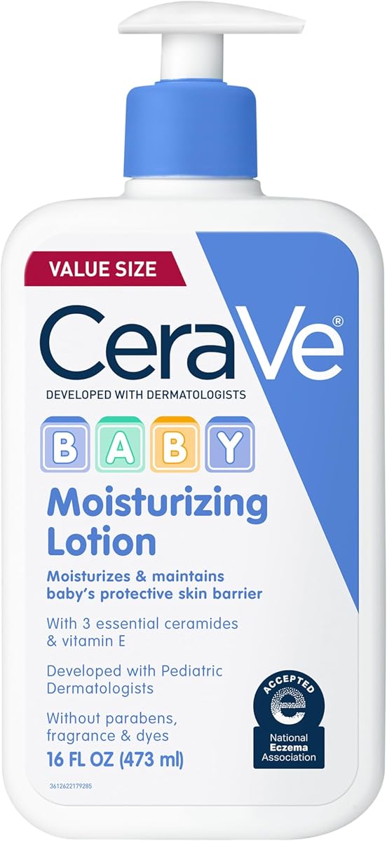 Baby Lotion, Baby Skin Moisturizer with Vitamin E & Niacinamide,16oz | Gently Hydrates Delicate Skin with A Non-Greasy Feel, Free Of Fragrance, Dyes, Paraben & Phthalates