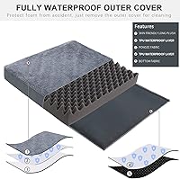 Vista 3 de MIHIKK Camas ortopédicas impermeables para perros pequeños, cama ortopédica para jaula con funda extraíble lavable, alfombrilla de espuma