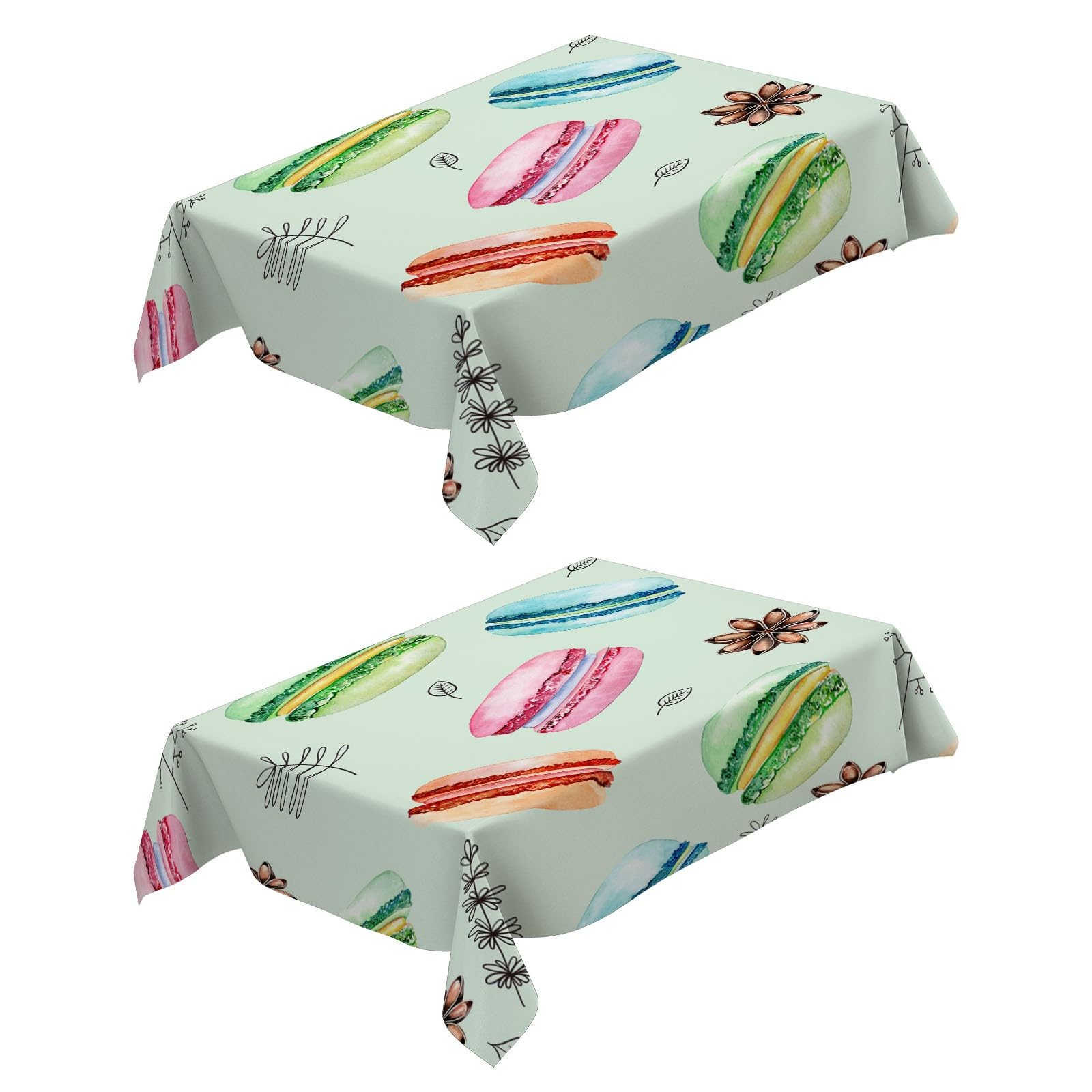 Nappe hamburger vert 140x140 polyester imperméable anti-poussière fête