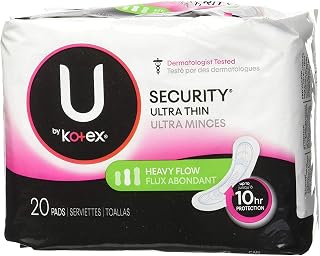 U by Kotex Security Ultra Thin Pads Long - 8 pks of 20, Pack of 5