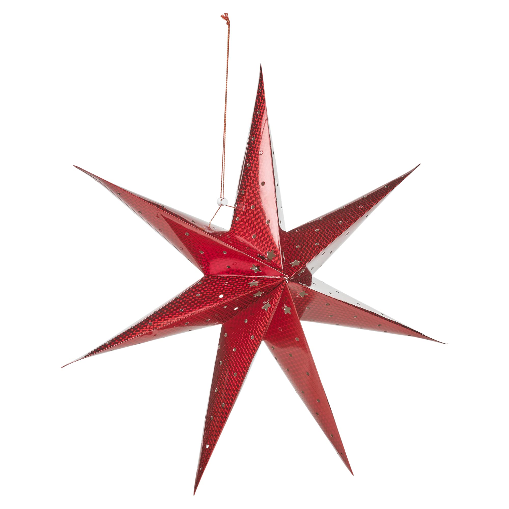 Urbnliving Red Large Led Decorative Festive Hanging Christmas Paper Star Xmas Lantern (Red)