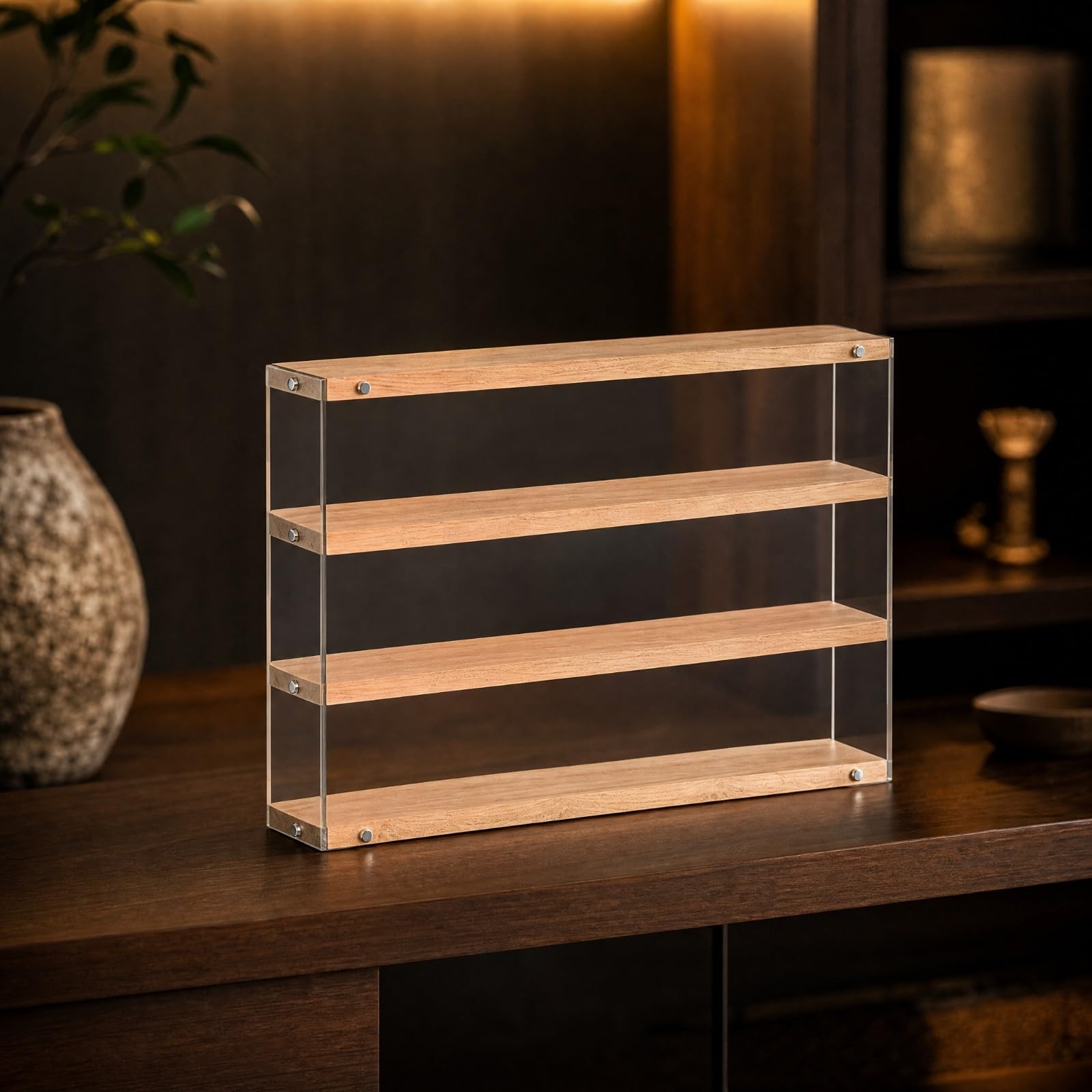 Zufallsbox-Figuren-Vitrine aus Acryl Modern Puppenvitrine hochtransparent Acrylvitrine für Hobbyisten, Hobbyraum, Büro, 50CM, 5-Stufig