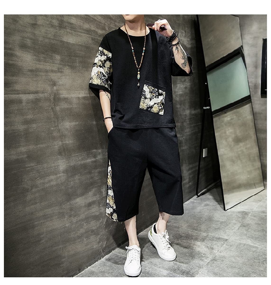 Amazon.co.jp: セットアップメンズTシャツハーフパンツ上下