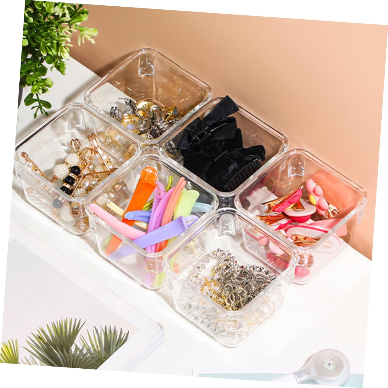 Organizzatore da Cassetto Trasparente Pet 15 Pezzi, 4 Misure | Cucina e Ufficio, Spazio Capiente e Facile da Pulire, Vassoi Modulari per Oggetti Vari