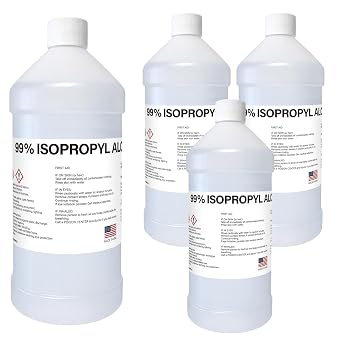 99% Pure Isopropyl Alcohol, 99 Percent IPA, 1 Gallon, 32 Fl Oz Pack of 4