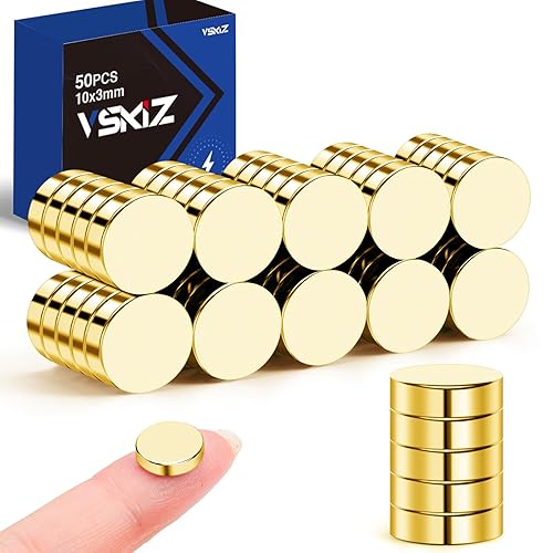 Miniatura 104 de Imanes para refrigerador, 50 unidades, redondos y pequeños, de neodimio de 0.39 x 0.12 pulgadas, para pizarra blanca, manualidades, bricolaje