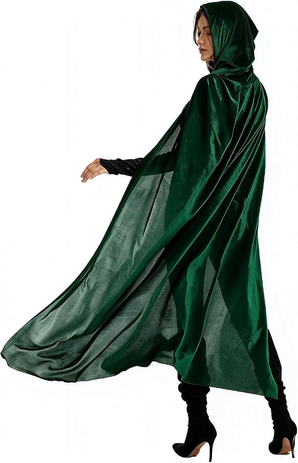 Adult Halloween Costumes 2026 Velvet Cloak with Hood for Men & Women,Unisex Halloween Cosplay Costume