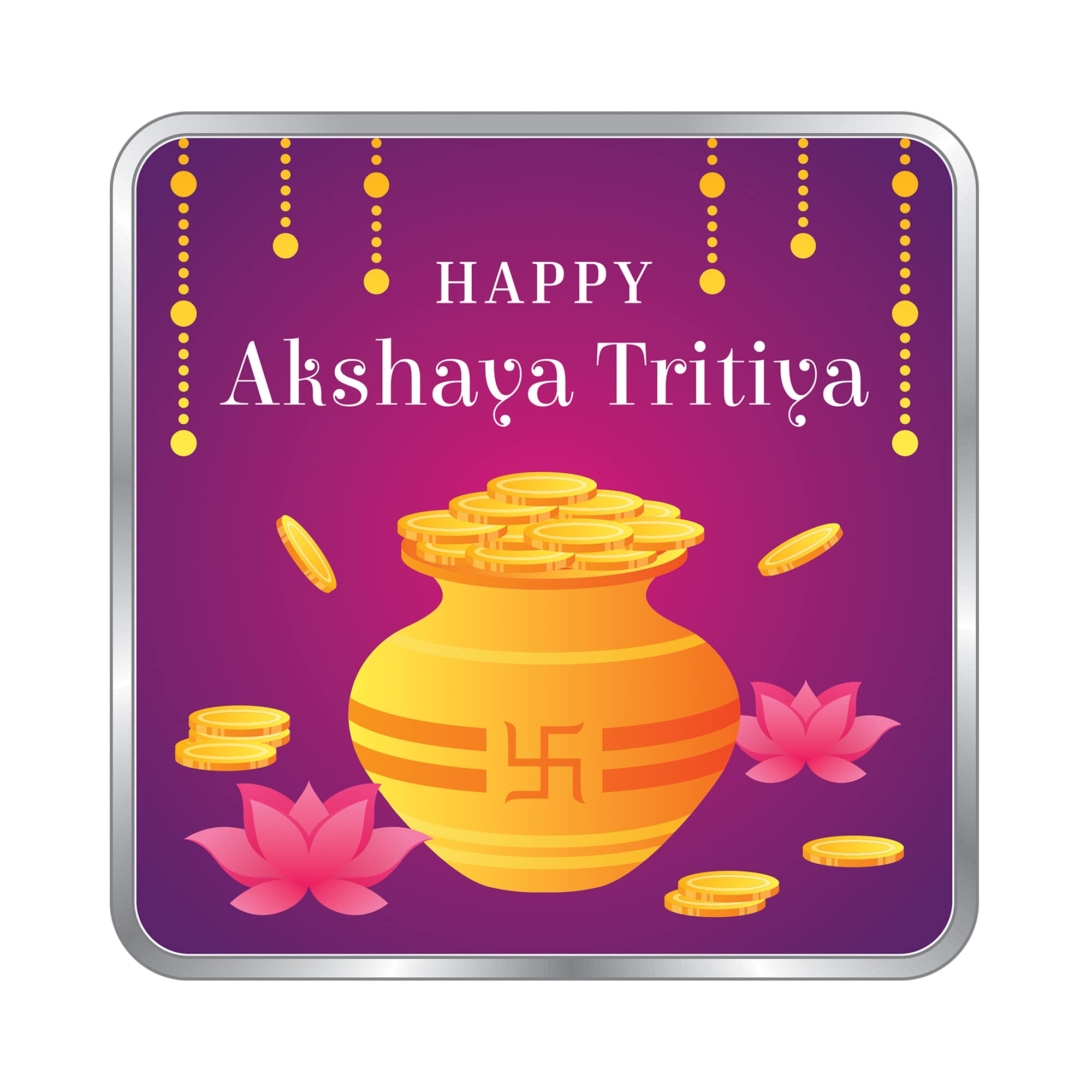Precious Moments BIS Hallmarked Akshaya Tritiya Square Silver Coin 999 Pure.-image-30