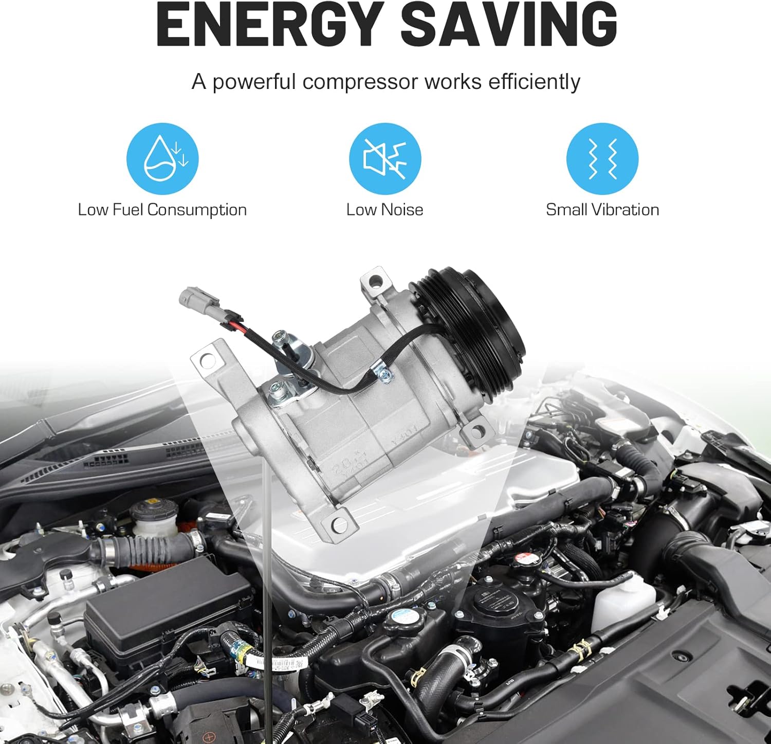 New AC Air Condition Compressor with Clutch for 2006-2014 Chevrolet Express 1500 2500 3500, for 2010-2013 Suburban 1500 2500 Cadillac Escalade & GMC Yukon XL/Savana, 2000-2009 Tahoe 4.8L 5.3L 6L 6.2L