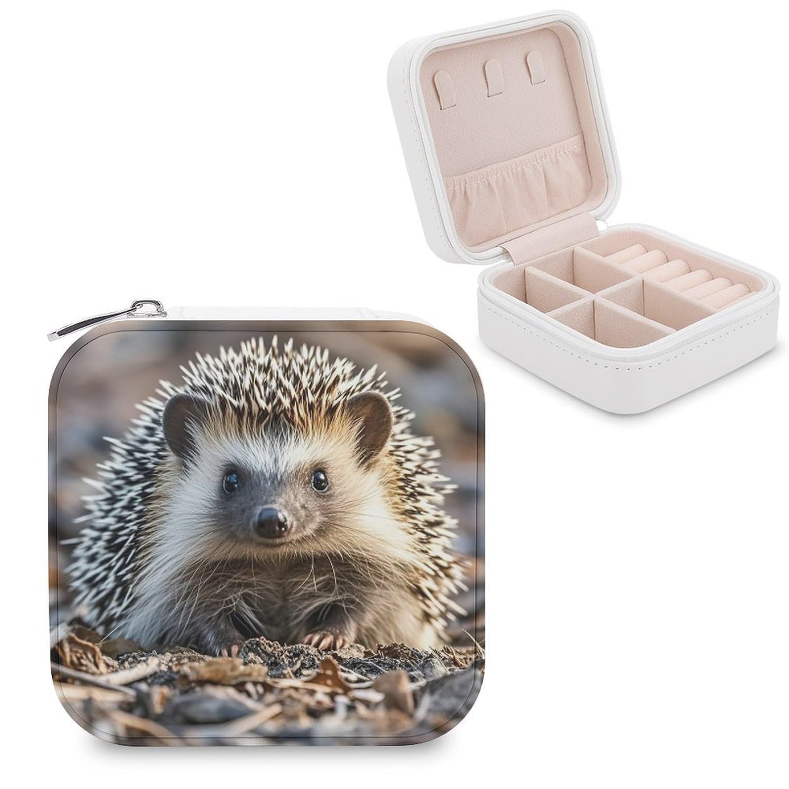 VstaDank Hedgehog Jewelry Box Beautiful Portable Ring Boxes Cute Large-Capacity Jewelry Case Jewelry Organizer for Mothers Gifts for Earrings Rings Hand Bracelet
