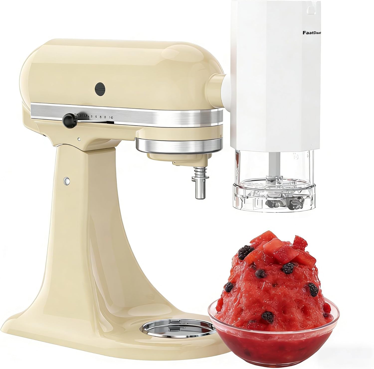 Shaved Ice Attachment for KitchenAid Stand Mixer – 8 Ice Molds, Fine & Coarse Stainless Steel Blades – Quick Hawaiian Snow-Style Snow Cone Maker