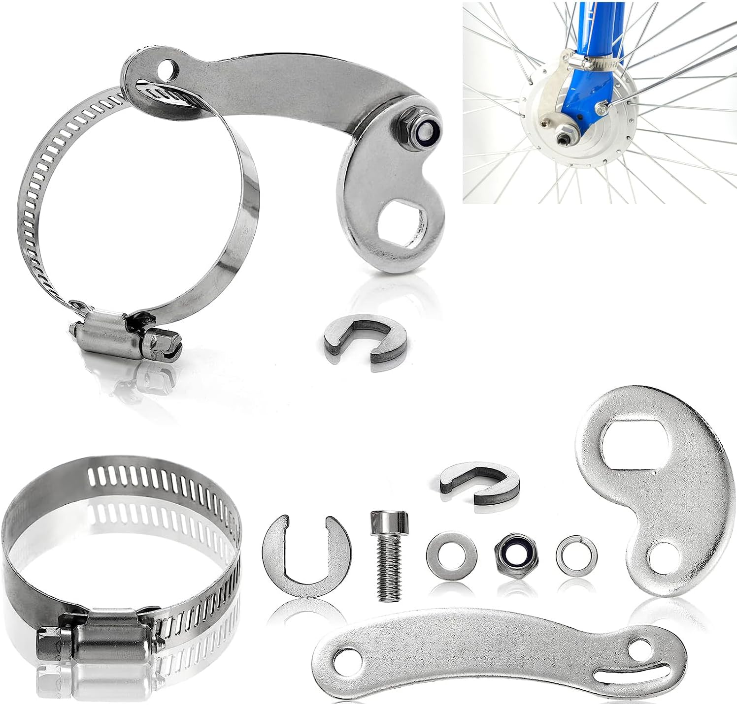 2 Set Universal Torque Arm Conversion Kit Electric Bicycle Torque Arm Bicycle Dropout Amplifier Ebike Torque Arm Protective Accessories for e-Bike Front or Rear Hub Motors