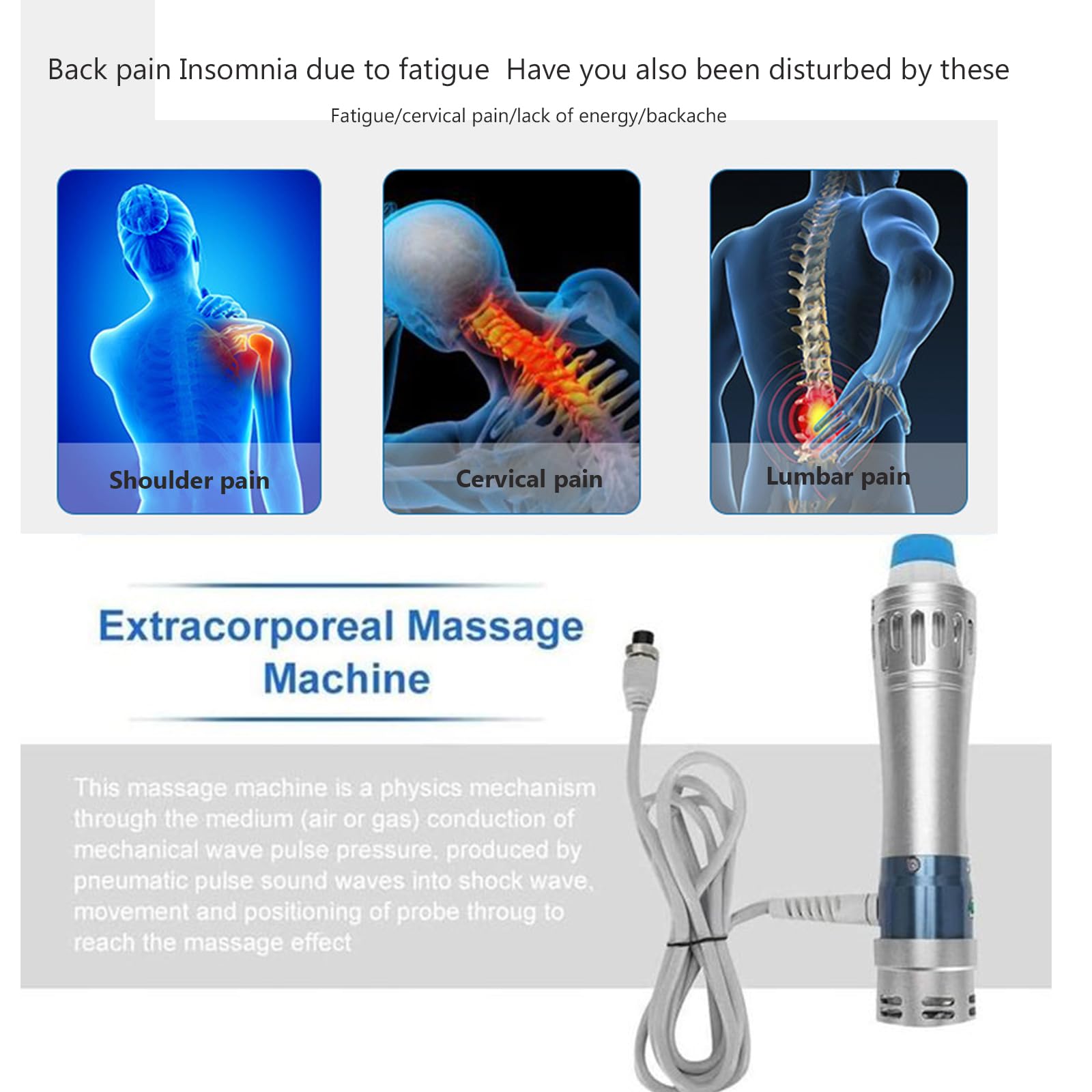 Máquina de Ondas de Choque para Terapia Portátil, Dispositivo de Fisioterapia para Disfunción Eréctil y Relajación Muscular