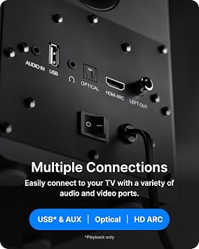 MAJORITY D50X Bookshelf Bluetooth Speakers | Wireless Active Speakers Pair | Hi-Fi, 2.0 sound | Desktop, Monitor & PC | 60W, HD Sound, HDMI ARC, Optical, AUX & USB Playback | Remote Included (Black)