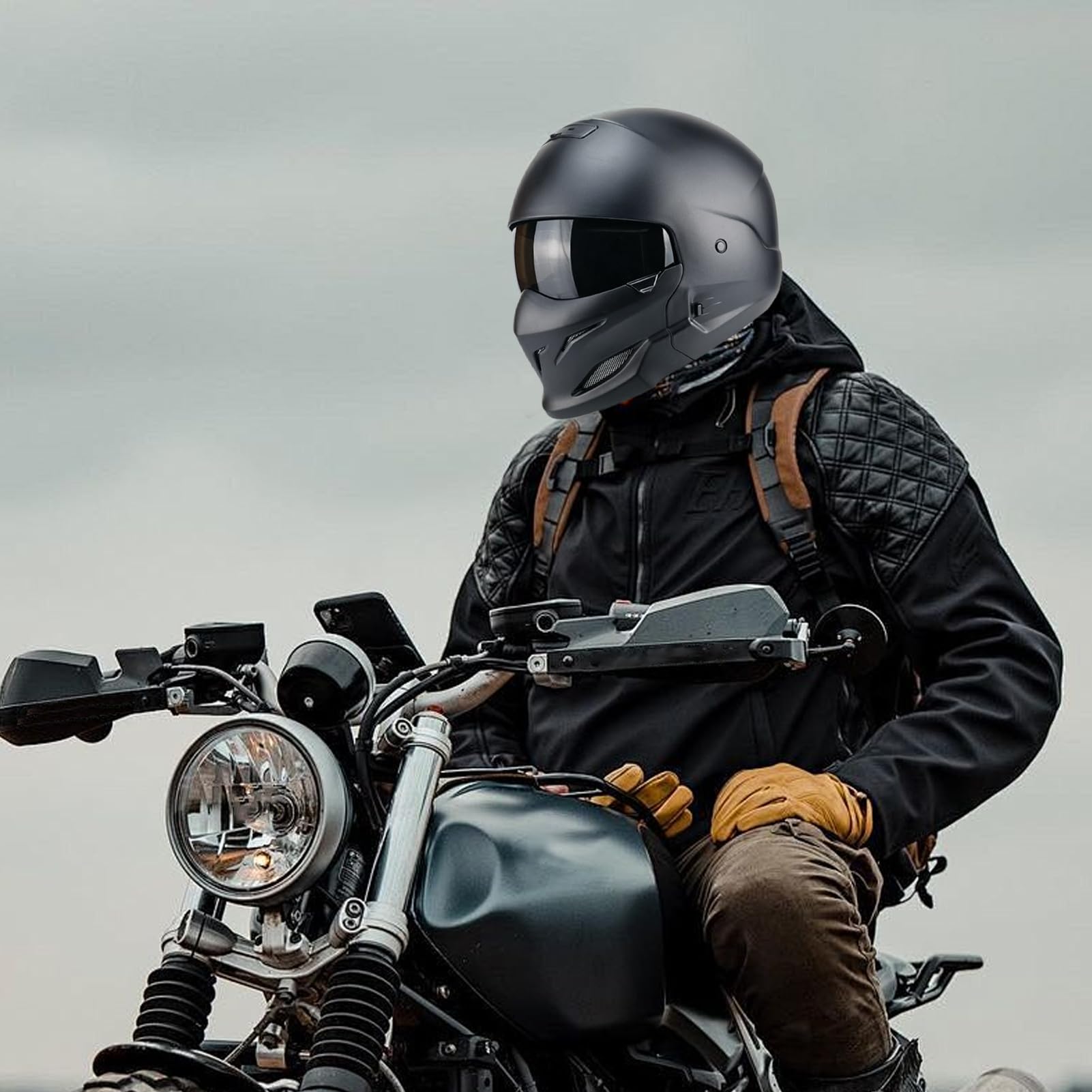 Cappelli di sicurezza per moto da uomo, cappello protettivo staccabile per bici da strada, cappello rigido da moto, stile retrò, sicurezza da uomo